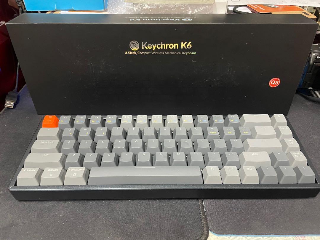 99%new] Keychron K6 RGB mechanical keyboard 機械鍵盤. 茶軸, 電腦