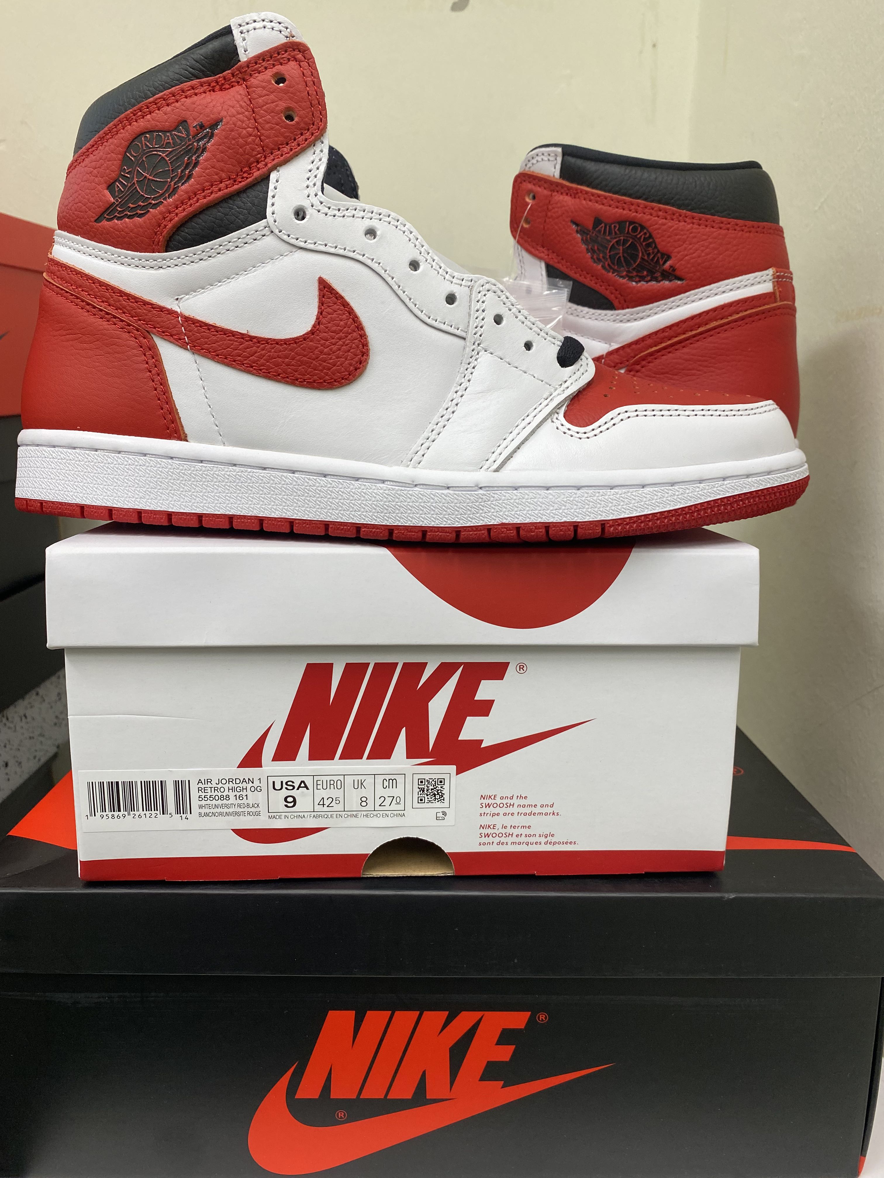 Air jordan 1 high white red online