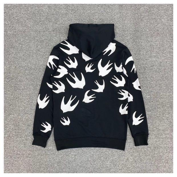 Alexander McQueen Swallow Print Hoodie Luxury Apparel on Carousell