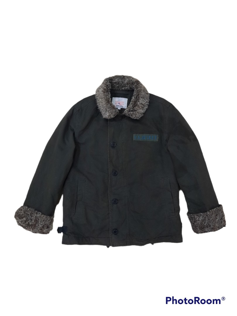 Avirex Colar Sherpa Jacket, Men's Fashion, Coats, Jackets and Outerwear ...
