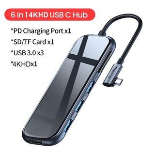 Baseus 6 in 1 USB C HUB to 4K HDMI USB3.0 Type C HUB for MacBook Laptop Card Reader USB HUB