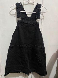 (Bershka) Dark Denim Jumper Skirt / Dress