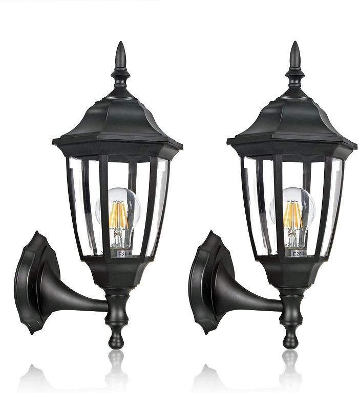 C7020] FUDESY Outdoor Wall Porch Lights, Exterior Waterproof Wall Sconce  Light Fixture, Black Plastic Wall Lantern Wall Mount Lighting for Front Door,  Garage, Patio, FDS341B2 (Bulb Included), Furniture  Home Living, Lighting