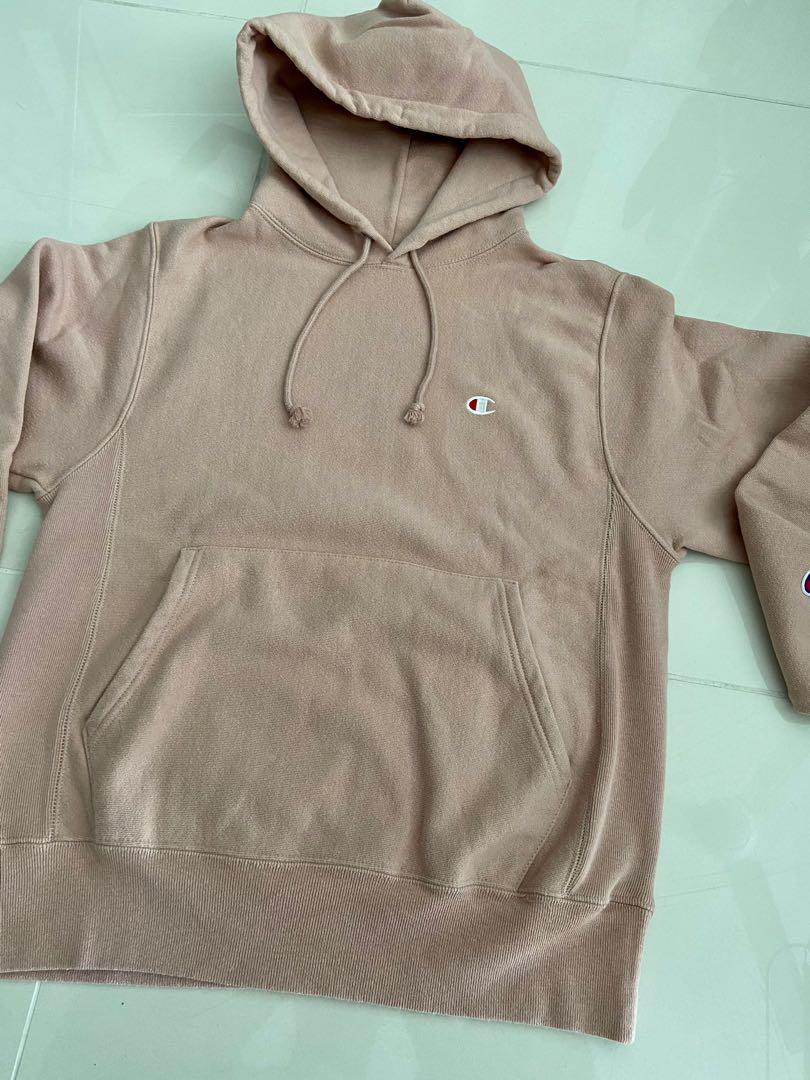 Champion Reverse Weave Hoodie Dusty Pink C Logo Men s Fashion