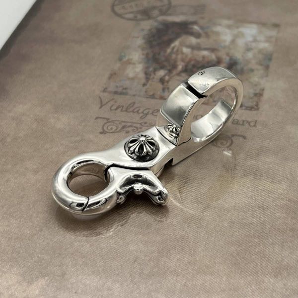 Chrome Hearts Quick Clip Cross Ball Key Ring 925 Silver 48g