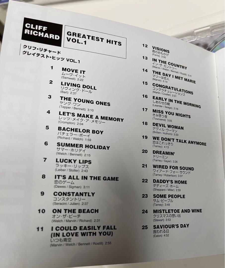 Cliff Richard - GREATEST HITS Vol.1 CD 超靚聲SHM-CD （高音質CD、可於任何CD機播放）  靚聲日本版超新淨99%新Cliff Richard :LET'S MAKE A
