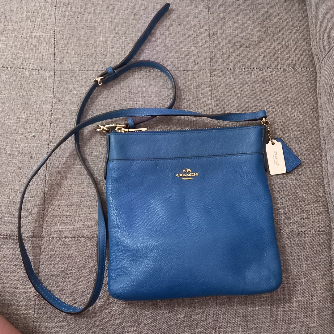 Coach Sling Bag Crossbody Teal Blue Luxury Bags Wallets on