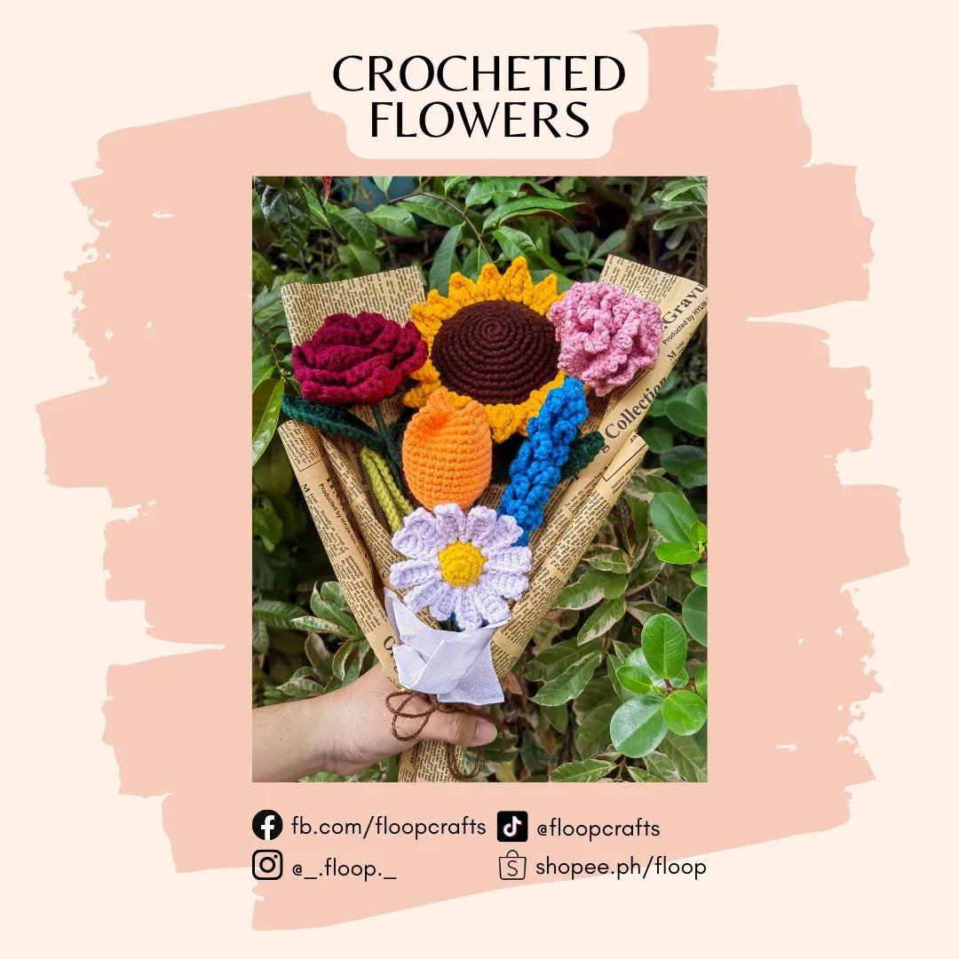 Crochet Flower Bouquet, Hobbies & Toys, Stationary & Craft, Flowers