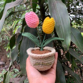 Crocheted Tulips in a Pot