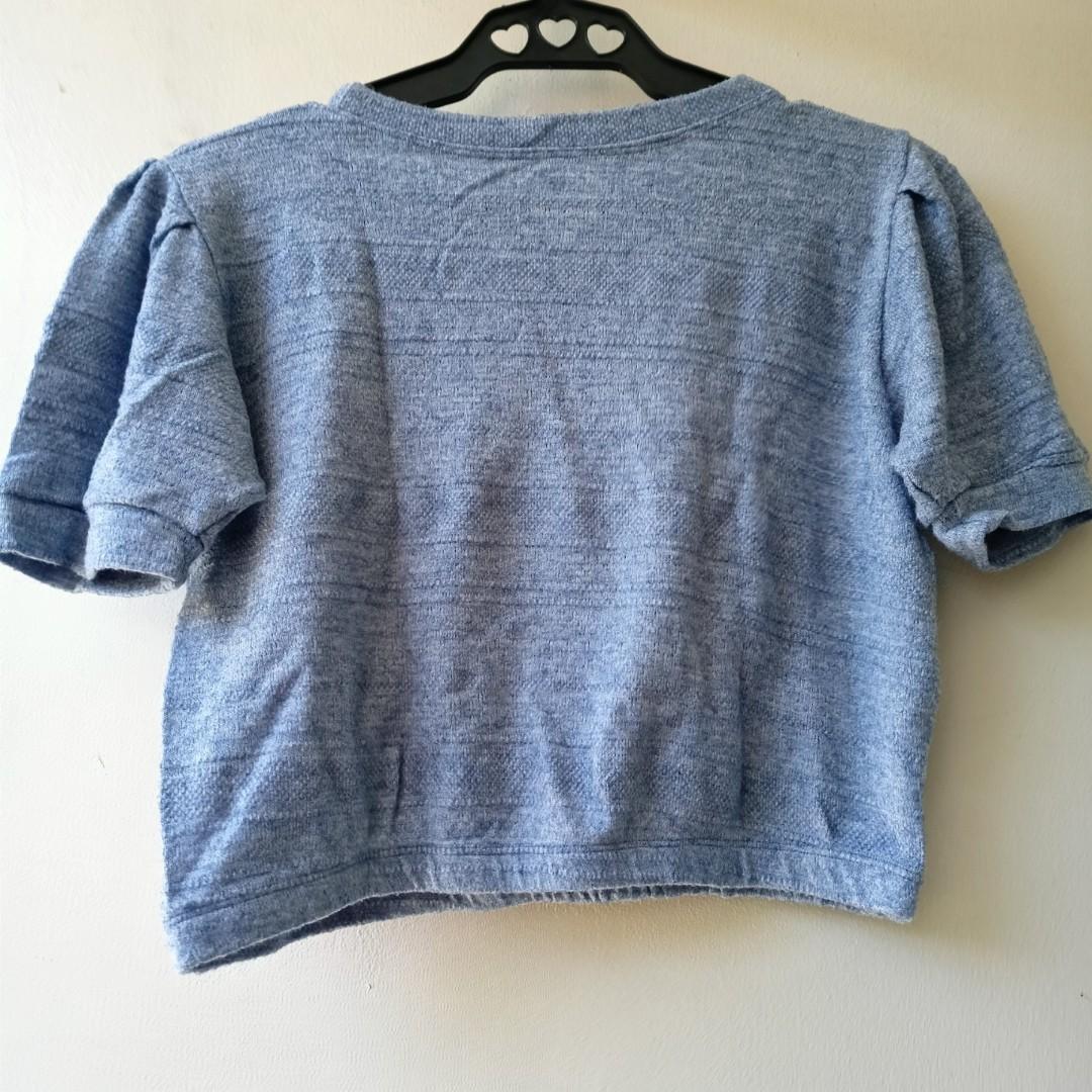cute crop top (Category: Shirts) located in Mandaluyong City. Submitted by declutter21m (Listing ID 1156584447, Image 2). Description: don't hesitate to make an offer! :D cotton material soft and comfortable fits small-medium rfs: decluttering.