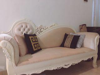 di jual set sofa 4 arm chair+corner table. 1 sofa