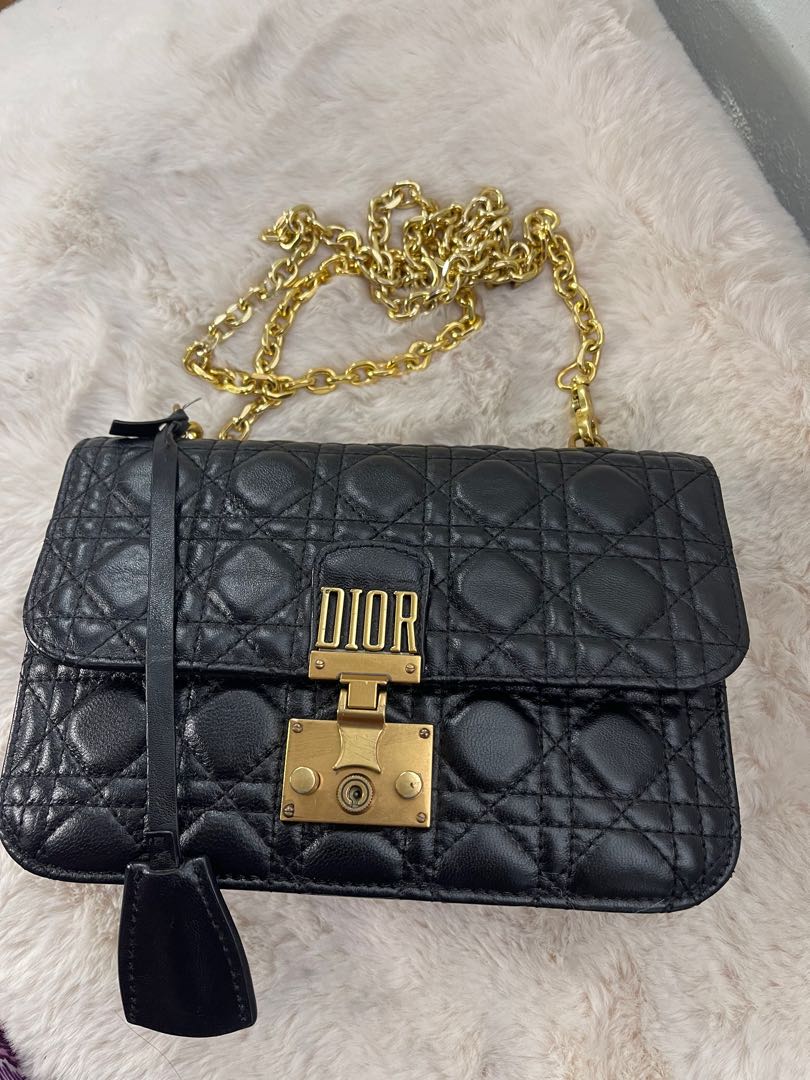 Christian Dior Oblique DiorAddict Flap Bag Black  STYLISHTOP