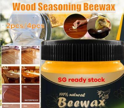 1-4PCS Beeswax Wood Seasoning Beewax Furniture Polishing Natural Treatment 