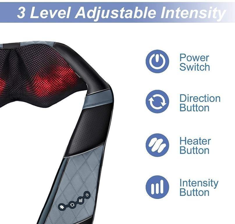 Massagers for Neck and Back with Heat, Nicwell Shiatsu Back and Neck  Massager with Heat Deep Kneading Massage for Neck, Back, Shoulder, Foot and  Legs, Home, Car, Office Use