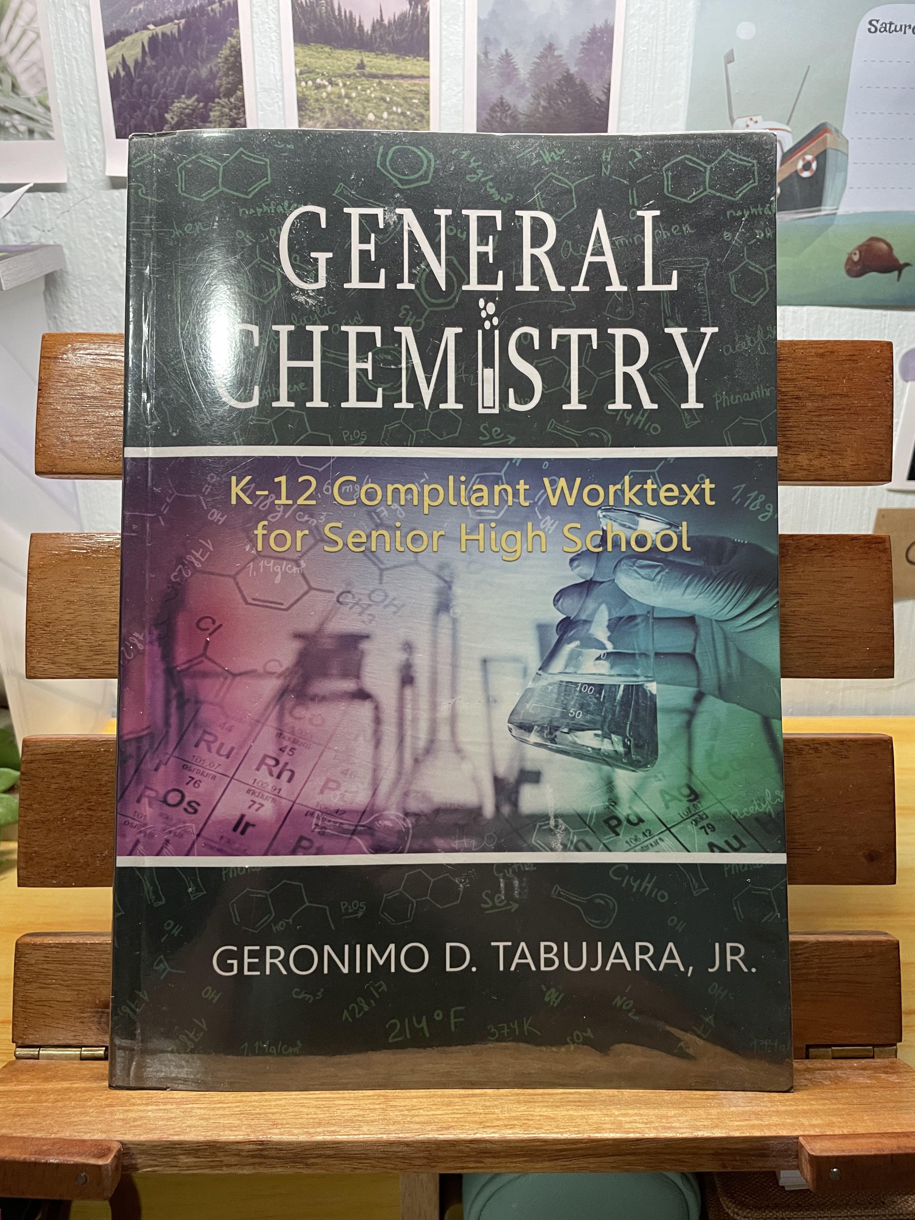 General Chemistry by Geronimo D. Tabujara, Jr. (Category: Textbooks) located in Marikina City. Submitted by soldbysilver (Listing ID 1156679610, Image 1). Description: General Chemistry (K-12 Complementary Worktext for Senior High School SHS) by Geronimo D. Tabujara, Jr. - good as new - plastic covered - has highlights on first few pages - has writings on some pages (can erase those for you at your request, just tell me) - spine is intact - has m