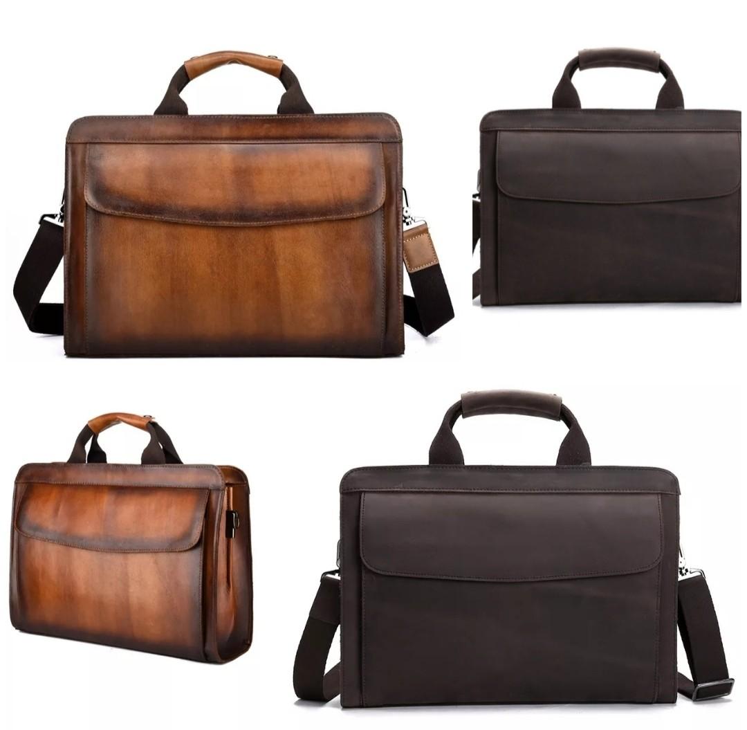 Mens leather new arrivals laptop briefcase