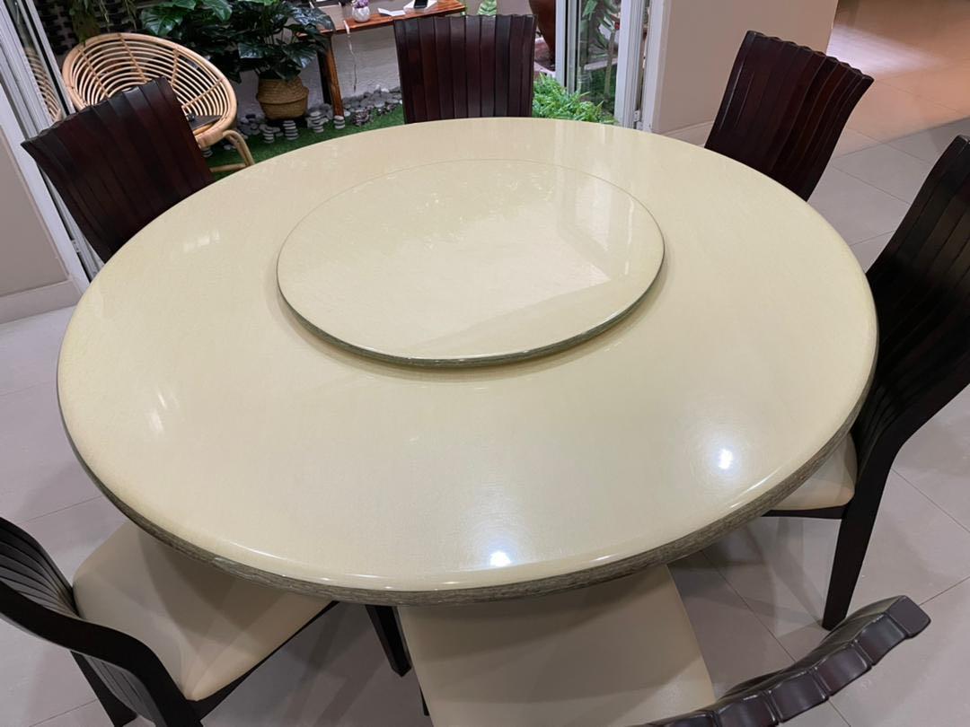 Genuine Marble Dining Table 5ft, Furniture & Home Living, Furniture