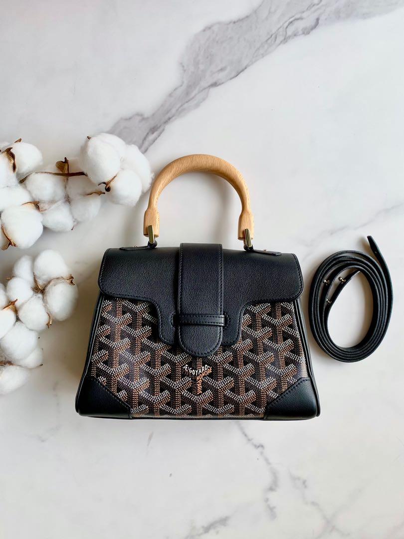 Goyard Black Coated Canvas Leather Saigon Top handle Handbag - My