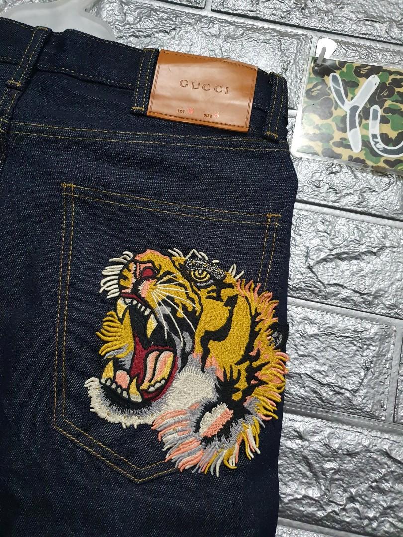 Gucci Tiger Denim Pant – BackDrop-Store