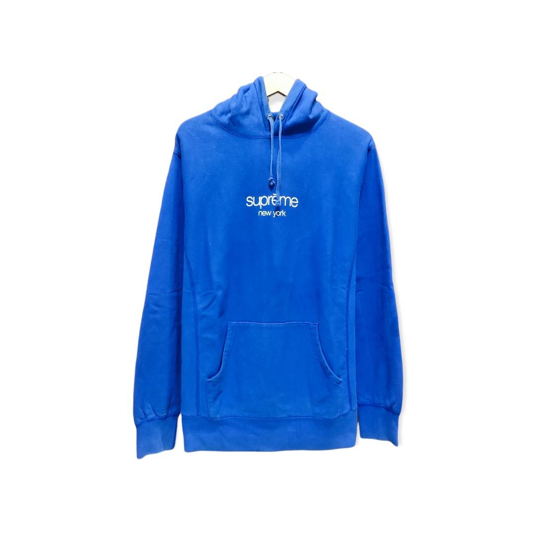 Hoodie Blue Supreme New York Logo