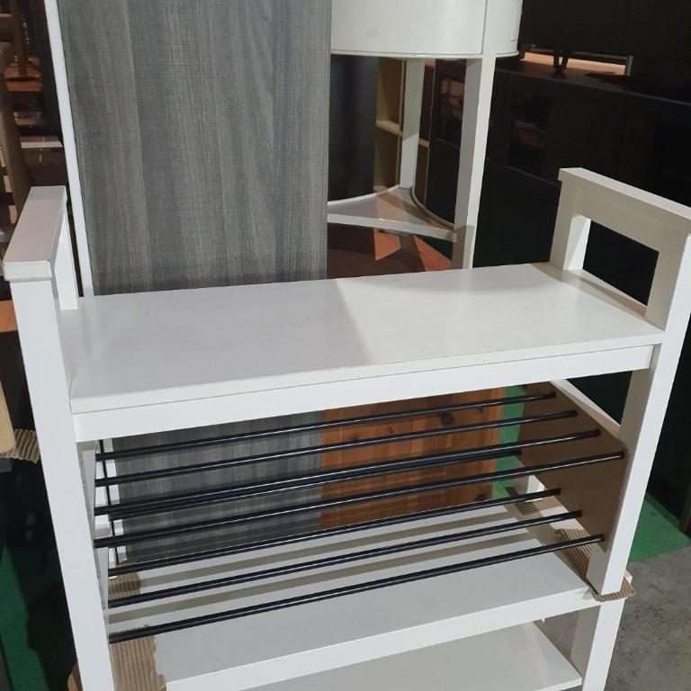 Ikea White Shoe Rack & Bench, Furniture & Home Living, Furniture, Shelves, & Racks on