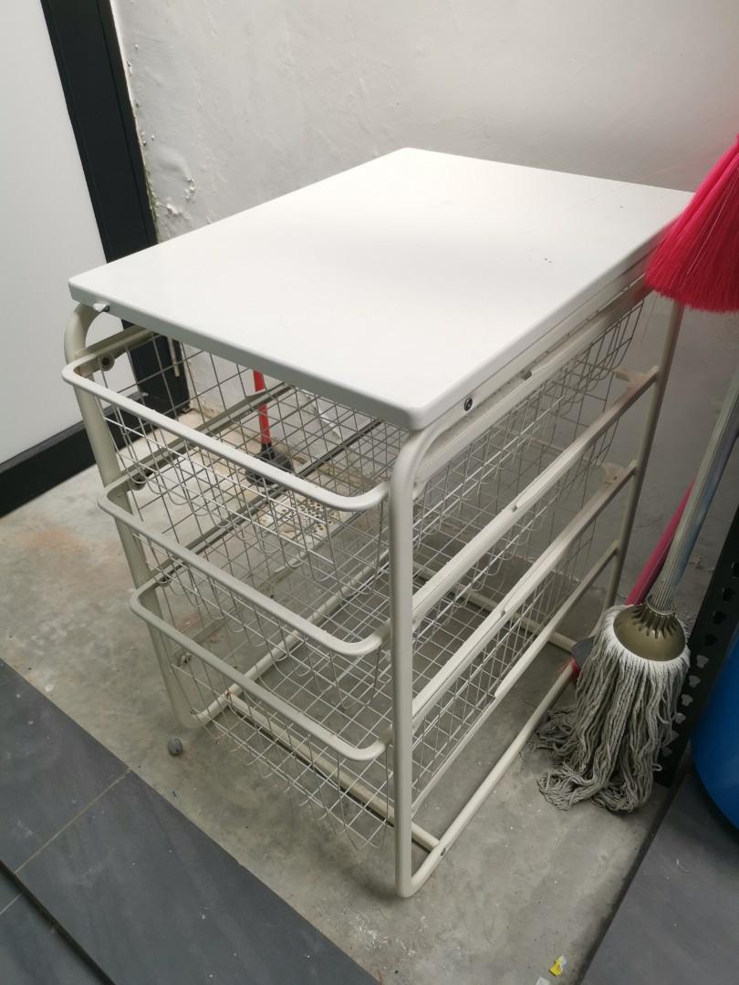 IKEA wire basket shelf, Furniture & Home Living, Furniture, Shelves