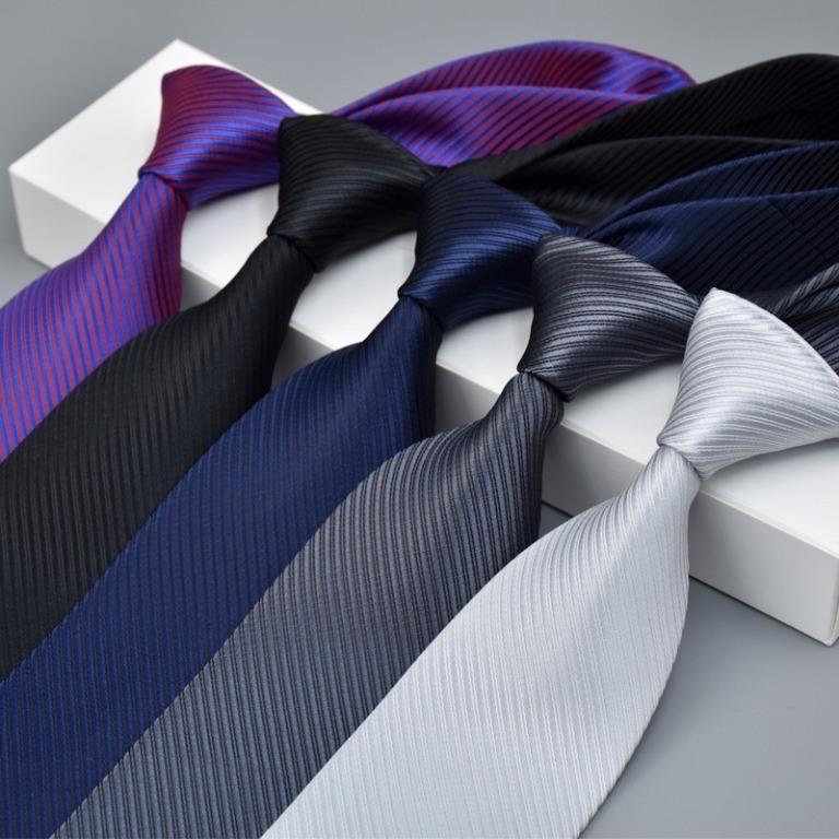 Striped 6CM Men skinny tie Man Jacquard Gray Blue Brown Wedding Party Silk ties 
