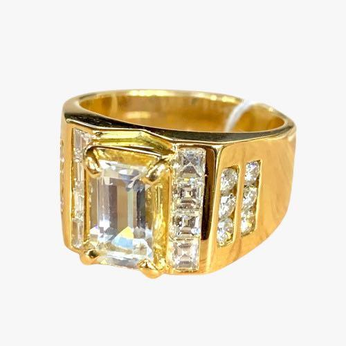 White sapphire men's jewelry discount