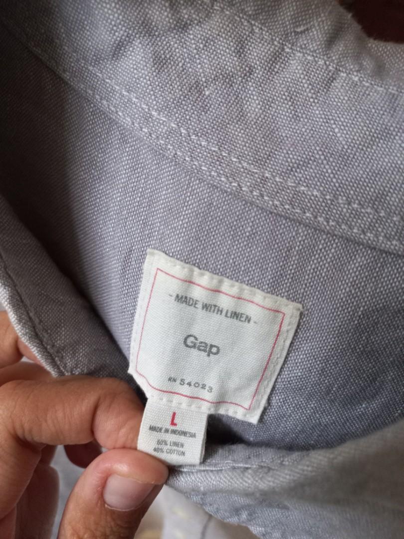 Kemeja Linen GAP Pria, Fesyen Pria, Pakaian , Atasan di Carousell