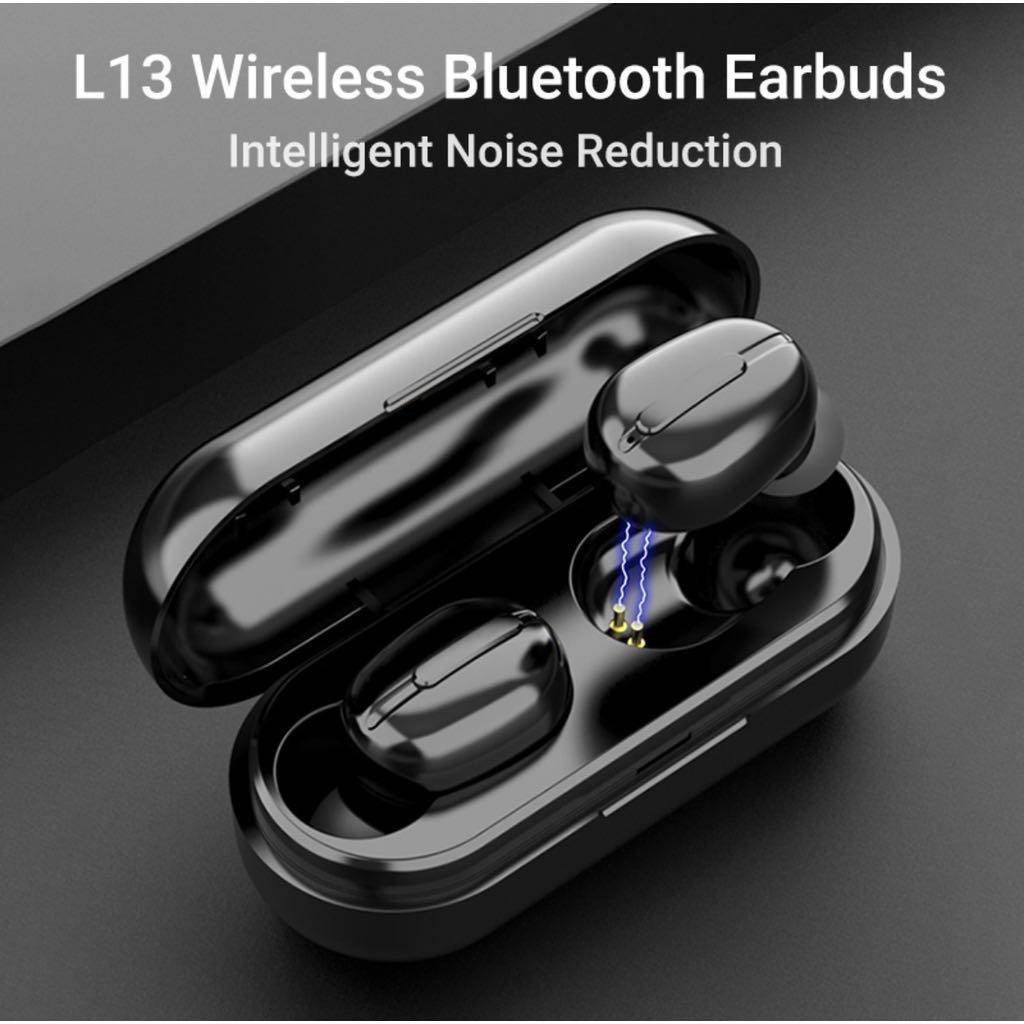 L13 TWS Bluetooth Earbuds Black White
