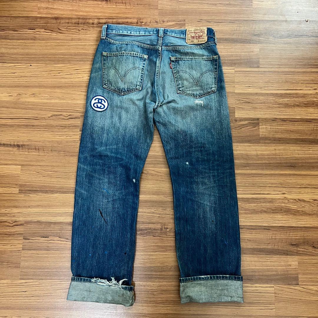 Levis 501 x Stussy jeans rare, Men's Fashion, Bottoms, Jeans on