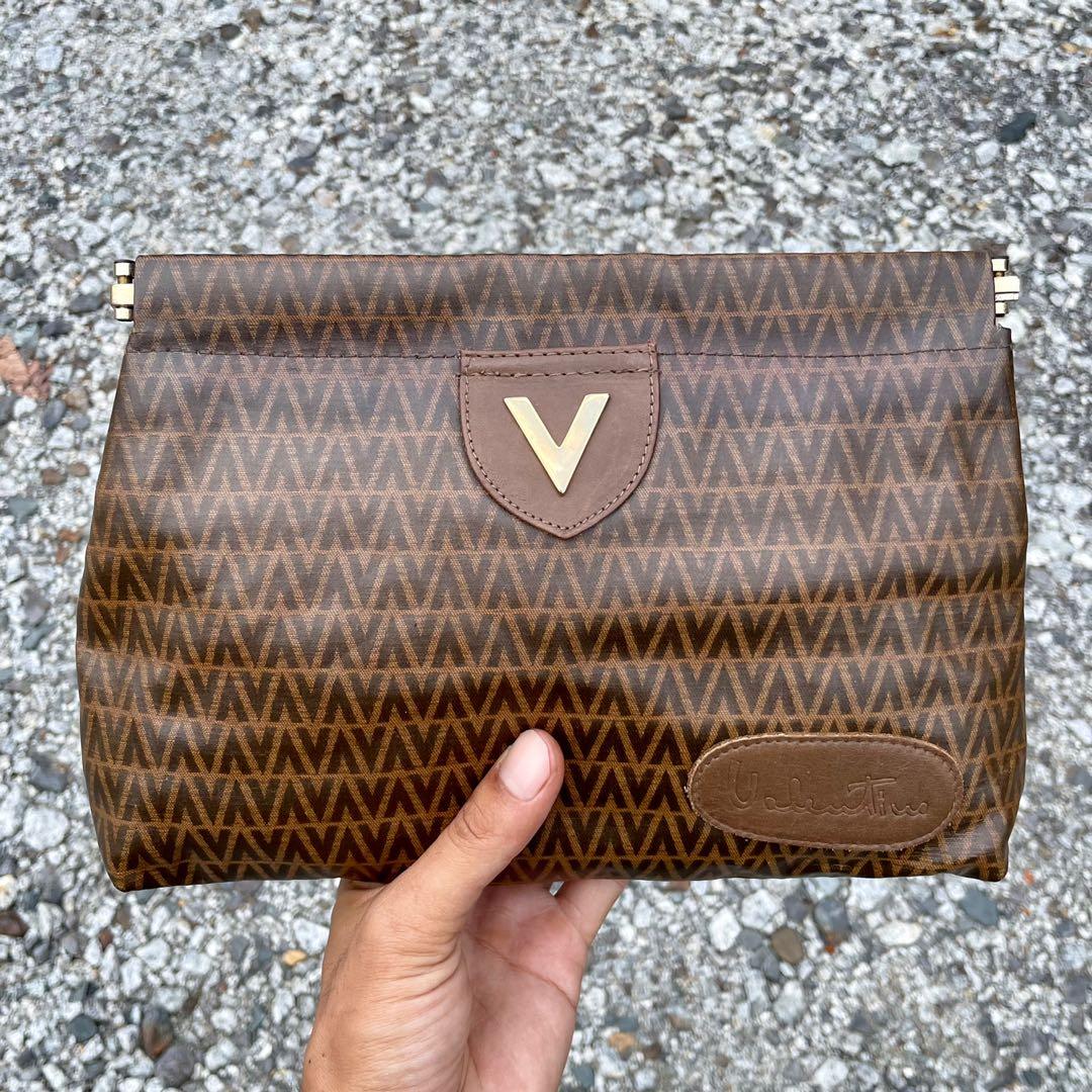 Mario Valentino Valentino clutch bag brown/brown fashionable women's used  Japan