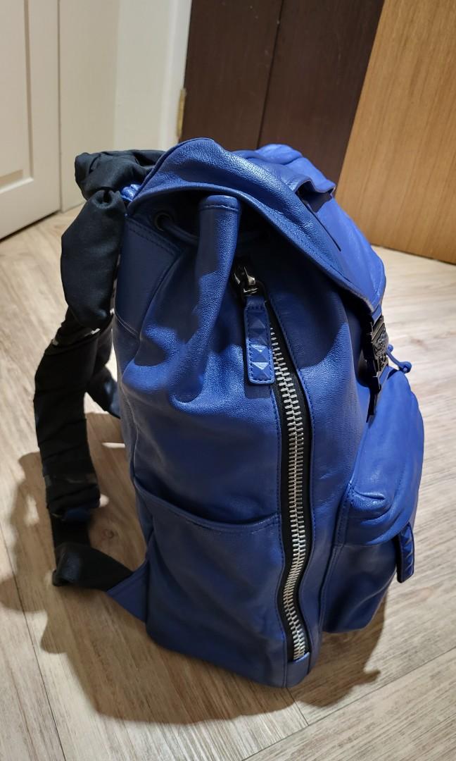 MCM KILLIAN BACKPACK JUST RECONDITIONED IN LAMBSKIN LEATHER TENNIS BLUE