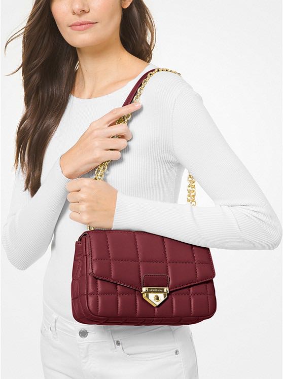 soho quilted leather bag charm