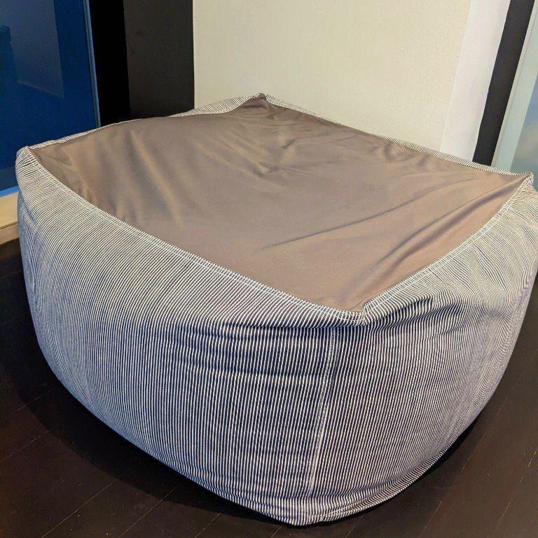 MUJI bean bag/ bean sofa with DENIM Hickory stripe cover, Furniture