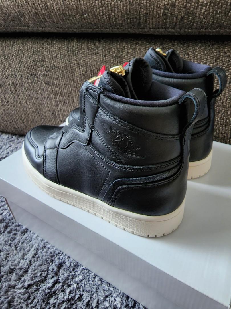 Nike Air Jordan 1 high zip Triple Black WMNS 6 UK3.5 4.5Y