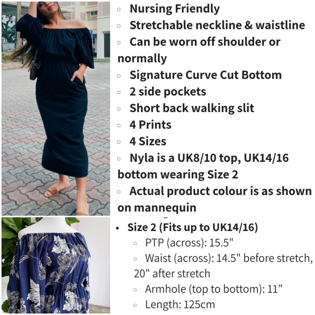 NSA GWEN DRESS IN NAVY FLORALS (NSALABEL), Women's Fashion, Dresses ...