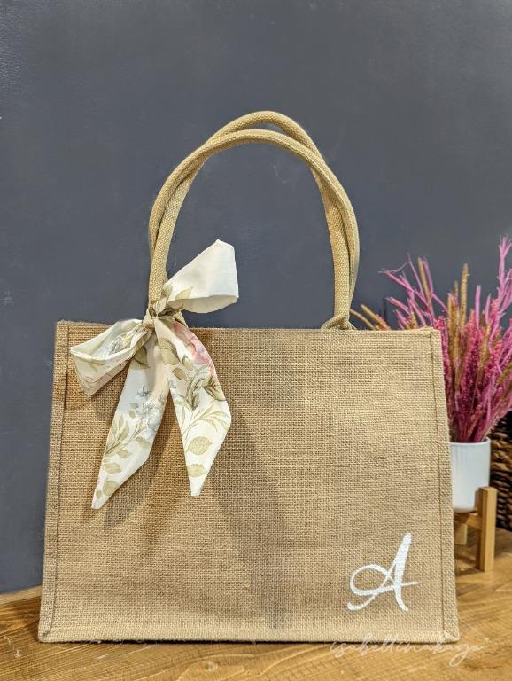 Jute bag outlet with twilly
