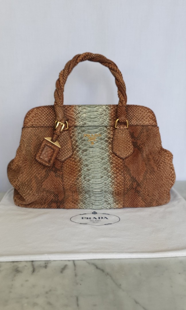 Prada Python Frame Top Bag (Pitone Frame Bag), Women's Fashion, Bags ...