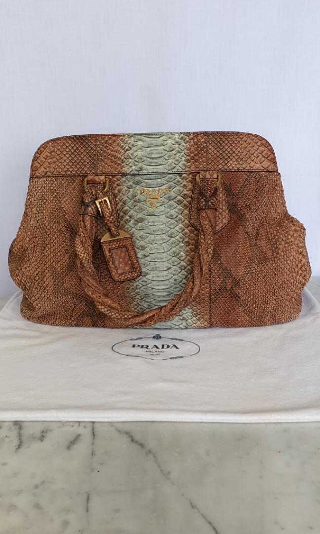 Prada Python Frame Top Bag (Pitone Frame Bag), Women's Fashion, Bags ...