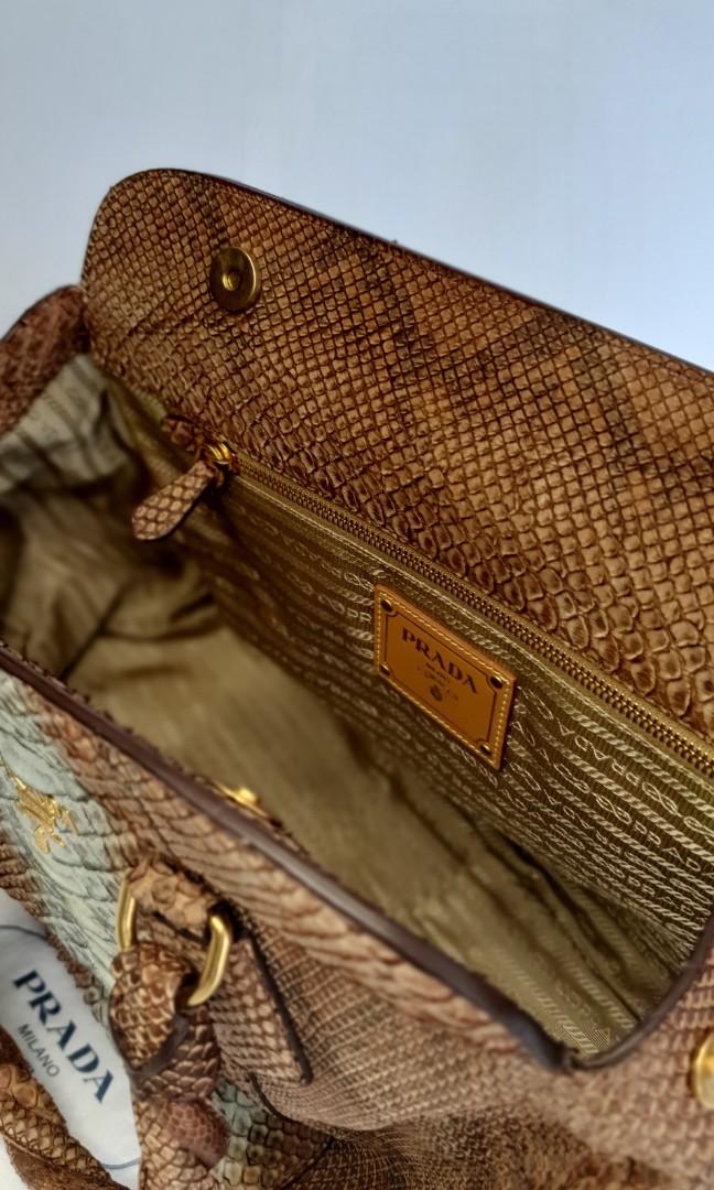 Prada Python Frame Top Bag (Pitone Frame Bag), Women's Fashion, Bags ...