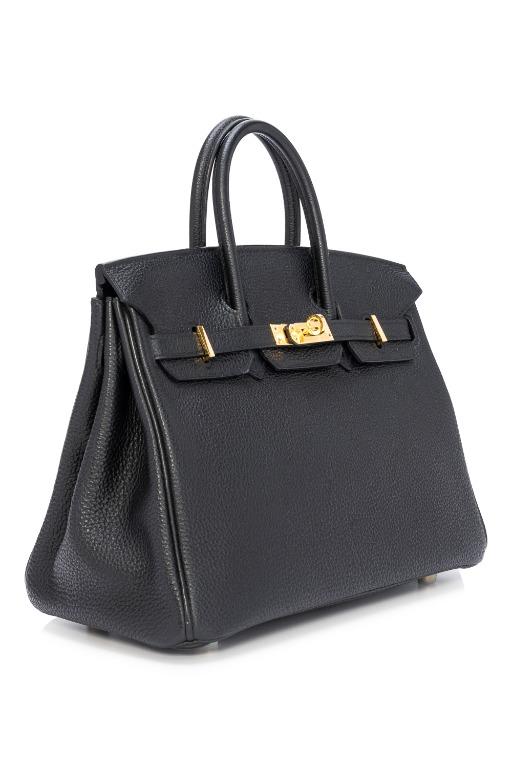 Pre owned Hermes Birkin 25 Togo GHW Black Luxury Bags Wallets