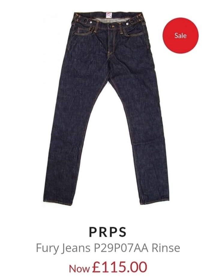 Prps Selvedge Japan, Men's Fashion 