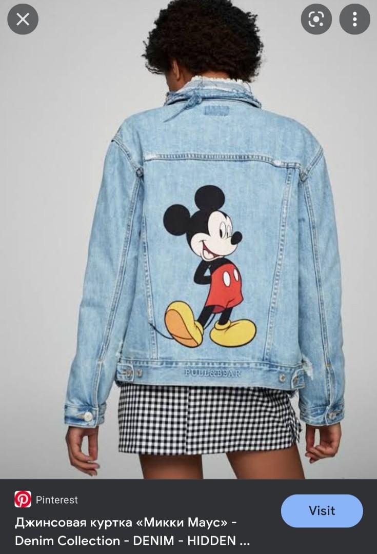 PULL  BEAR X DISNEY MICKEY MOUSE DENIM JACKET, Women's Fashion, Coats,  Jackets and Outerwear on Carousell