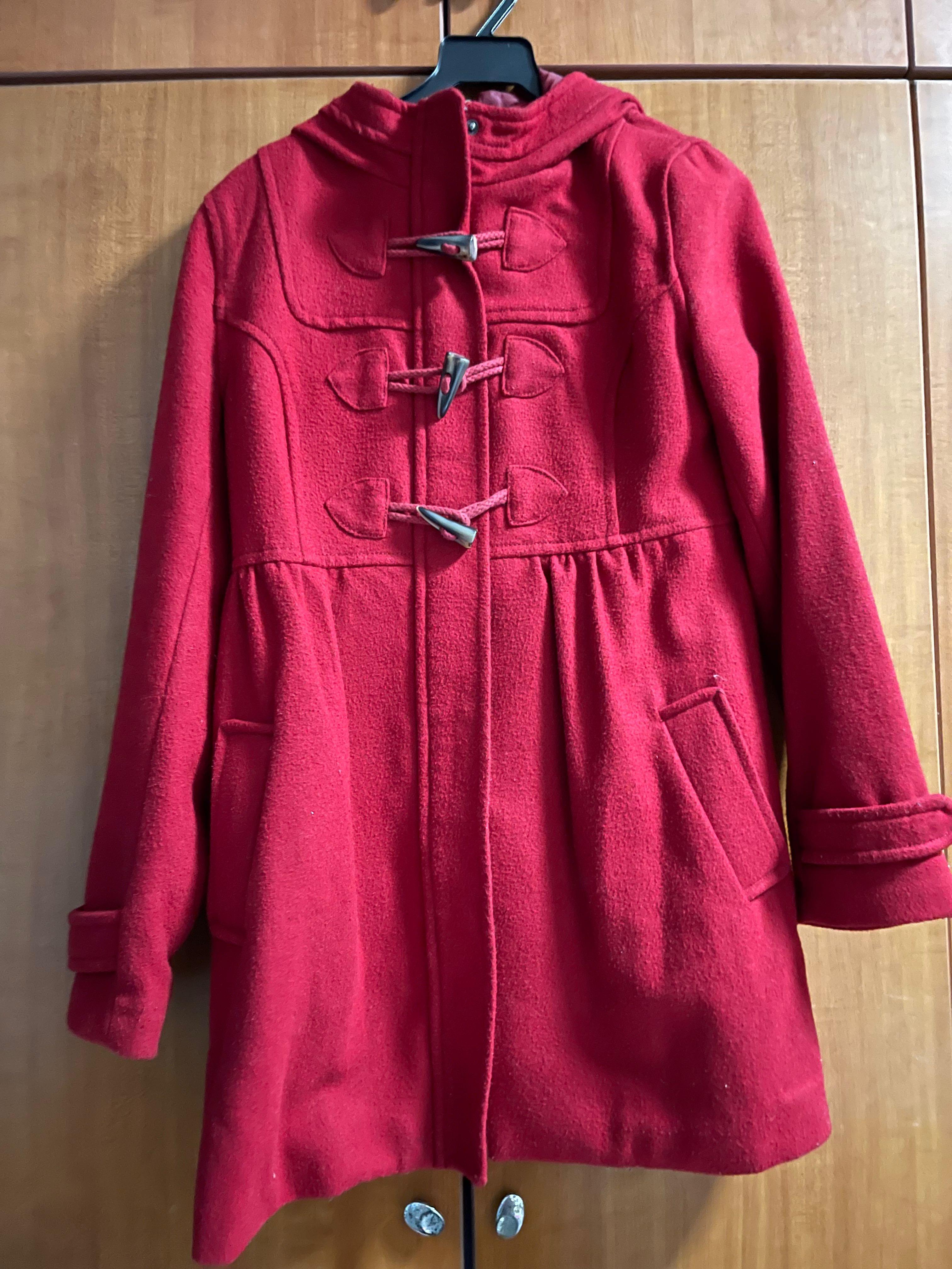 Red pea coat hotsell with hood