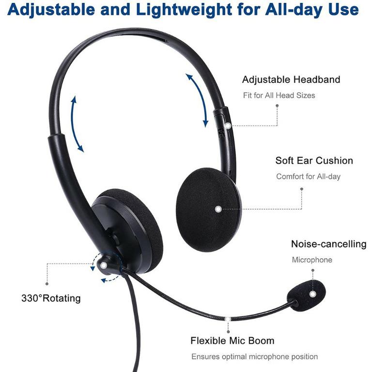 REMOTE CONTROL USB HEADSET WITH MICROPHONE, Audio, Headphones ...