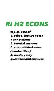 RI H2 ECONS NOTES