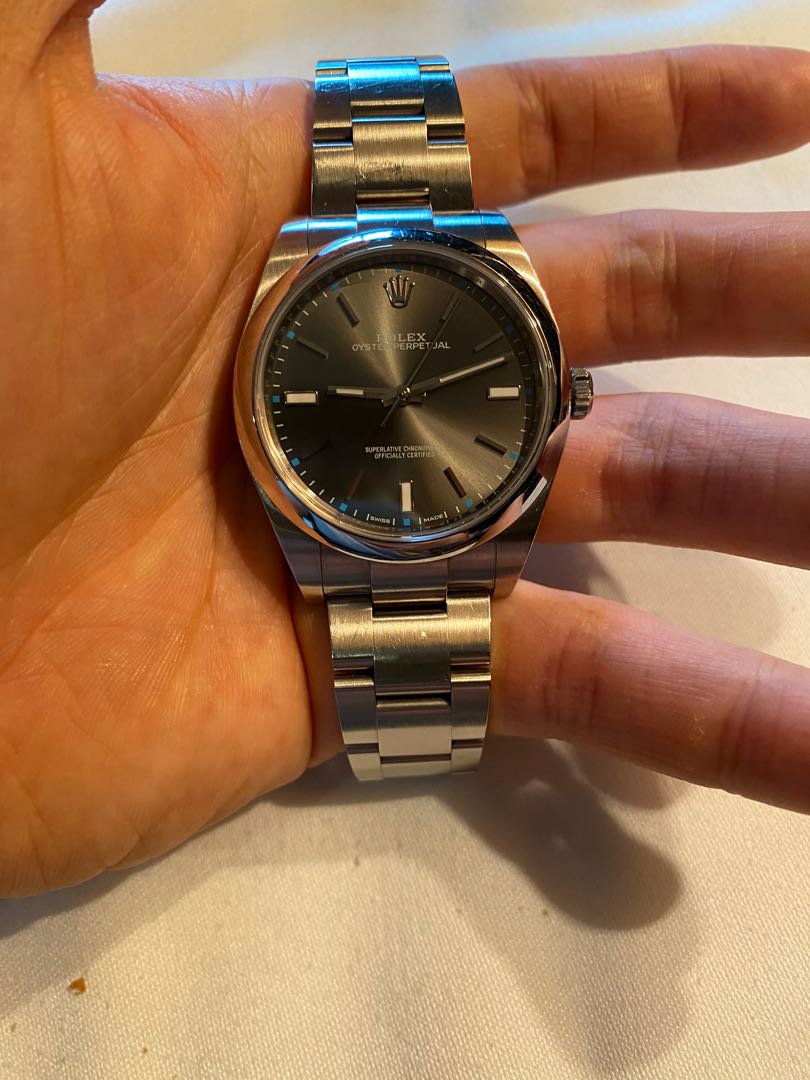 oyster perpetual 39mm rhodium