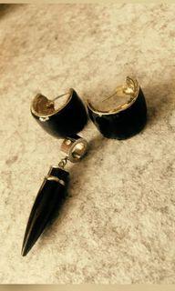 SALE Vintage Stainless Steel Earrings & bullet pendant
