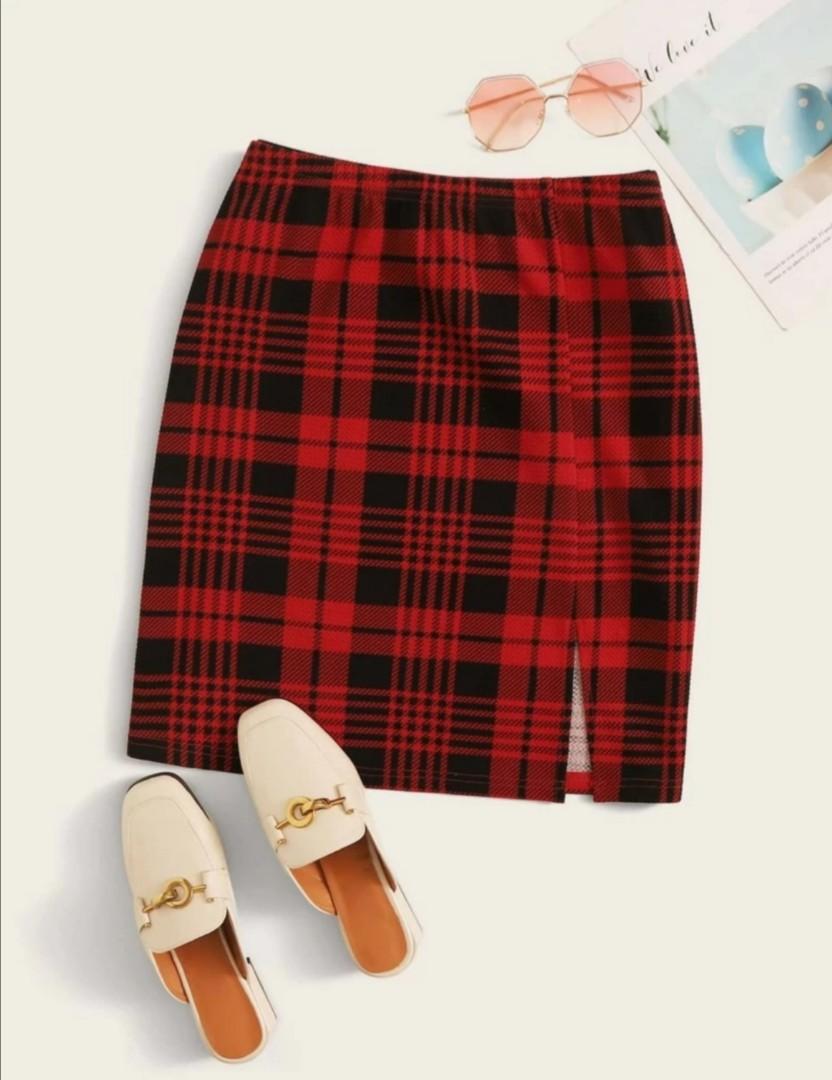Black and white online checkered skirt 4xl